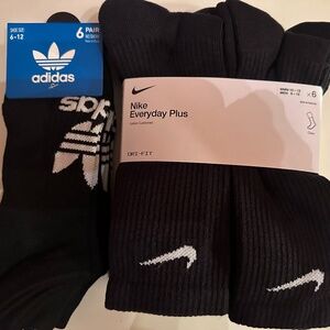 6 Pack-Adidas (No Show Socks) & 6 Pack Nike Socks (Men & Women - Brand New)